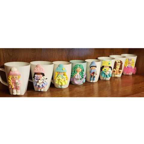 Polymer Clay Hand-Made Mugs