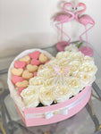 Heart Macaroon Box with Flowers