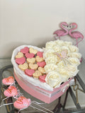 Heart Macaroon Box with Flowers